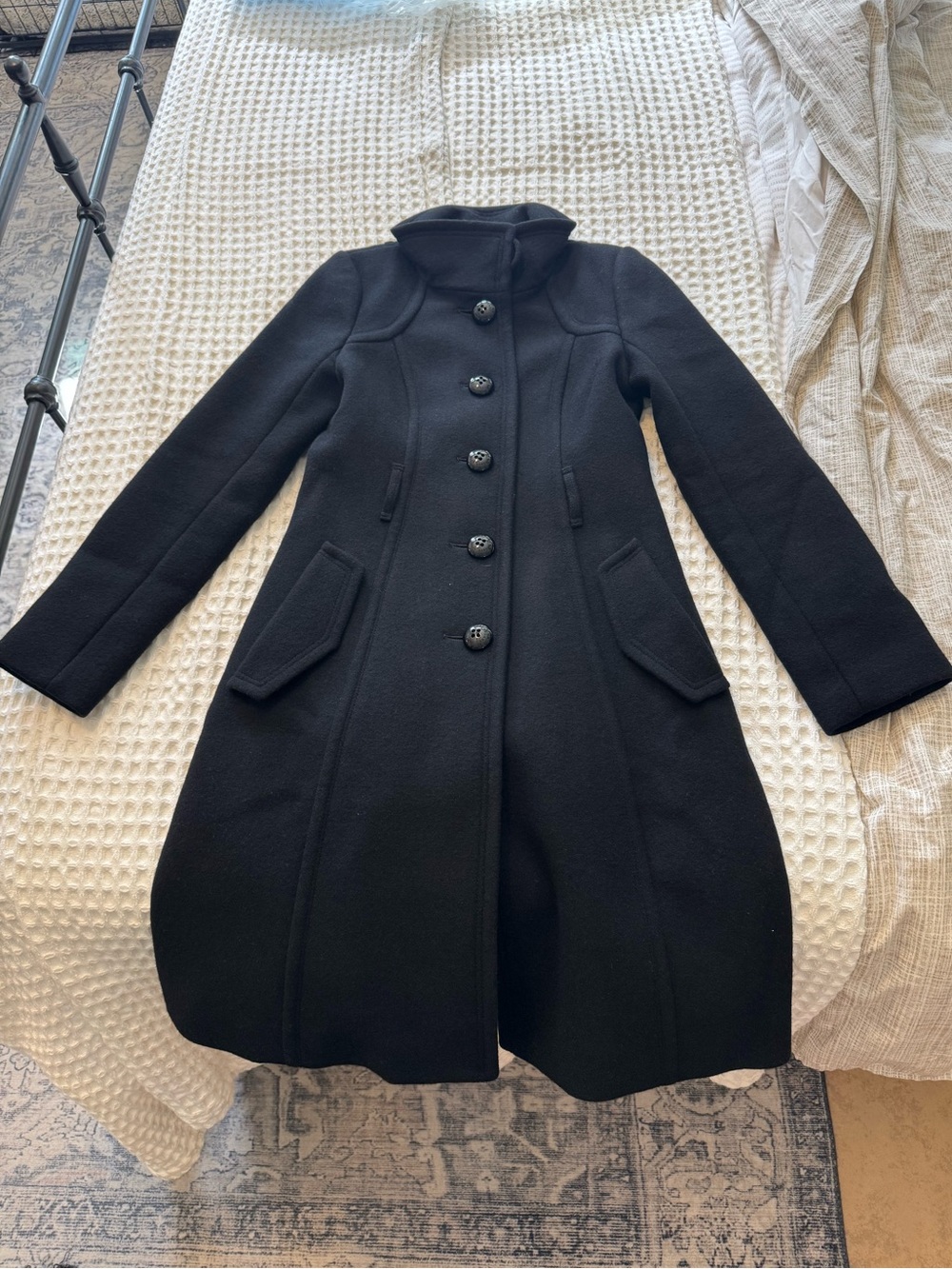 Burberry Women's Black Wool Blend Coat